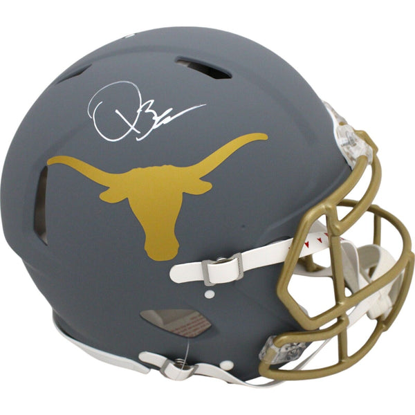 Quinn Ewers Autographed Texas Longhorns Full Size Slate Pro Helmet Beckett 47633
