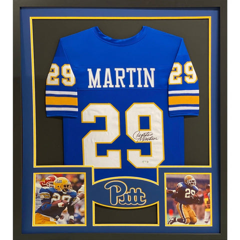 Curtis Martin Autographed Signed Framed Pitt Panthers Jersey PSA/DNA