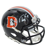 Troy Franklin Autographed Denver Broncos 2022 Color Rush Mini Helmet Beckett
