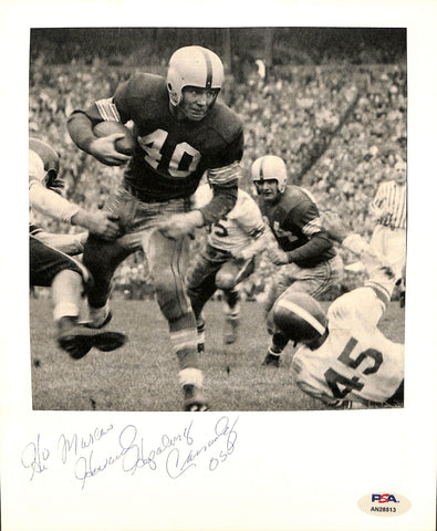 Howard Hopalong Cassady Signed/Auto/Inscr 7x7 Photo Ohio State Heisman PSA/DNA