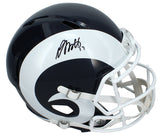 Davante Adams Autographed Rams 2017-19 Throwback Full Size Speed Helmet Beckett