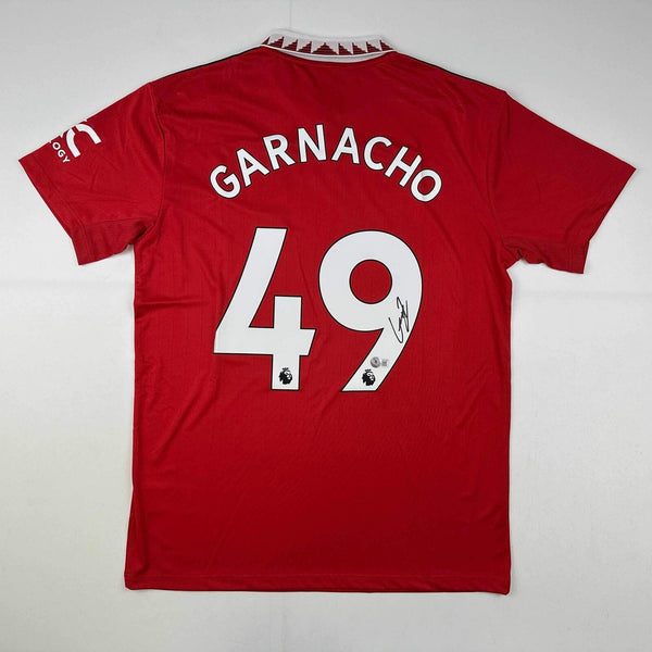 Autographed/Signed Alejandro Garnacho Manchester United Red Jersey Beckett COA