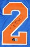 Deuce McBride Signed New York Knicks Blue Jersey (Beckett) 2021 NBA Draft Pick