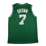 Autographed/Signed Jaylen Brown Boston Green Basketball Jersey Beckett COA