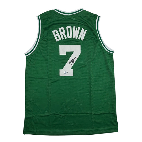 Autographed/Signed Jaylen Brown Boston Green Basketball Jersey Beckett COA