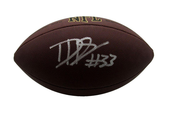 Dani Dennis-Sutton Penn State Signed/Insc NFL Wilson Super Grip Football JSA 351