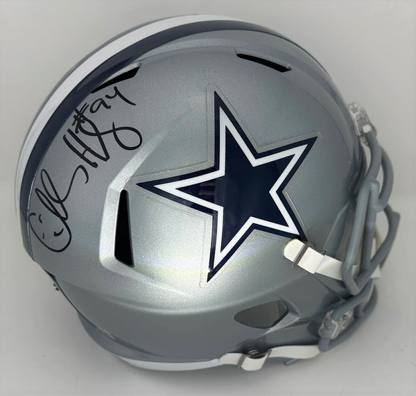 Cowboys CHARLES HALEY Signed Riddell Full Size Replica Spd Helmet AUTO - BAS