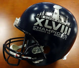 RUSSELL WILSON AUTO SEAHAWKS SB FULL SIZE HELMET SB CHAMPS SILVER RW HOLO 72351