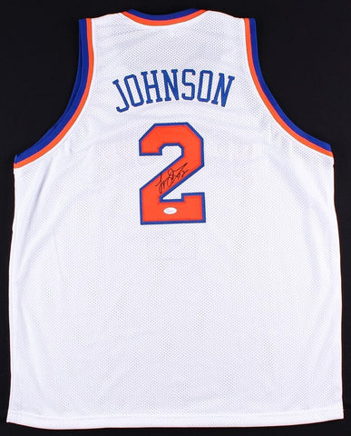 Larry Johnson Signed New York Knicks Jersey (JSA COA) #1 Overall Draft Pick 1991