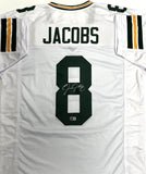 Packers Running Back JOSH JACOBS Signed Custom Replica White Jersey AUTO - BAS