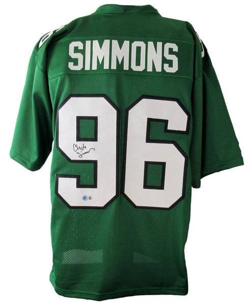 Clyde Simmons Eagles Autographed/Signed Custom Football Jersey Beckett 208845