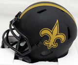 TAYSOM HILL AUTOGRAPHED SAINTS BLACK ECLIPSE SPEED MINI HELMET BECKETT 177444