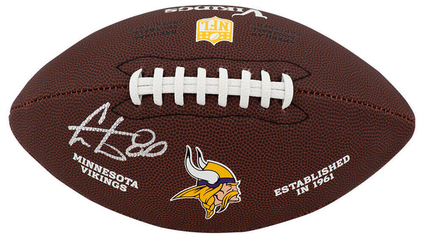 Cris Carter Signed Vikings Wilson Brown Full Size Logo Football - (SCHWARTZ COA)