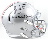 Jack Sawyer Autographed Ohio St. F/S Speed Helmet 24 Natl Champs- Beckett W Holo