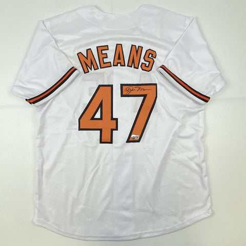 Autographed/Signed John Means Baltimore White Jersey Beckett BAS COA