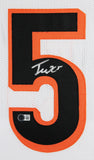 Tee Higgins Authentic Signed White Pro Style Framed Jersey Autographed BAS