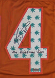 Ricky Williams Signed Texas Custom Orange with Leaves Jersey with "Highsman 4:20