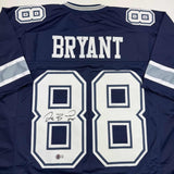 Autographed/Signed Dez Bryant Dallas Blue Football Jersey Beckett BAS COA