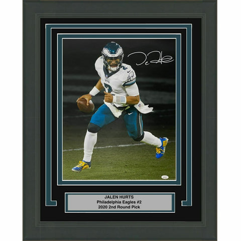 FRAMED Autographed/Signed JALEN HURTS Philadelphia Eagles 16x20 Photo JSA COA