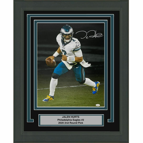 FRAMED Autographed/Signed JALEN HURTS Philadelphia Eagles 16x20 Photo JSA COA