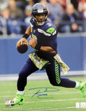 RUSSELL WILSON AUTOGRAPHED 16X20 PHOTO SEATTLE SEAHAWKS RW HOLO STOCK #159123