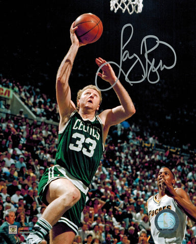 LARRY BIRD Signed Celtics Action Lay-Up 8x10 Photo - BIRD HOLO (Schwartz)