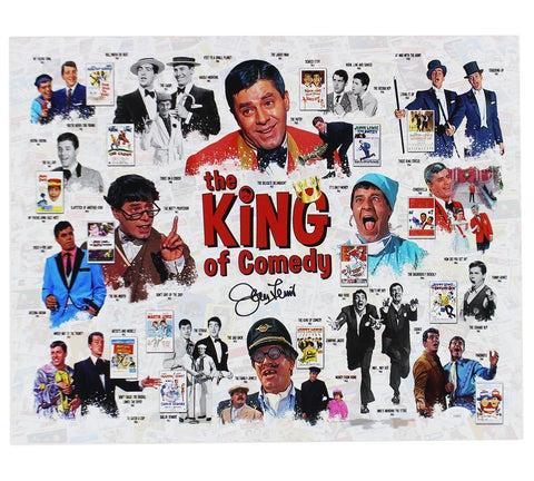 Jerry Lewis Signed Unframed 16x20 The King of Comedy Collage Photo