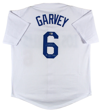 Steve Garvey "81 WS Champs" Authentic Signed White Pro Style Jersey BAS Witness