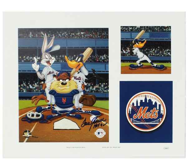 Tom Seaver Signed New York Mets Unframed 16x20 Looney Tunes MLB Photo with "HOF