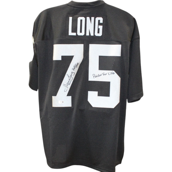 Howie Long Autographed Oakland Raiders M&N Black Jersey 2 Insc. Beckett 49679