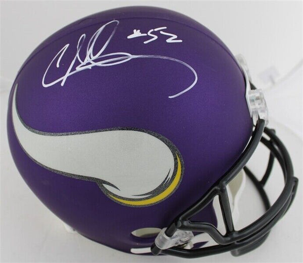 Chad Greenway Signed Full Size Minnesota Vikings Helmet Beckett COA 2xPro Bowl