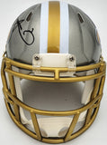 ALVIN KAMARA AUTOGRAPHED SAINTS FLASH GRAY MINI HELMET BECKETT WITNESS 224756