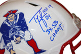 Ty Law Signed New England Patriots Speed Authentic Helmet w/2 insc BAS 40052