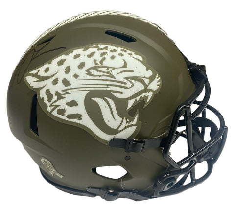 TREVOR LAWRENCE Autographed Jaguars Salute To Service Authentic Helmet FANATICS