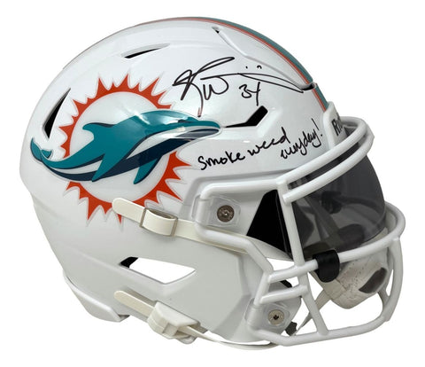 Ricky Williams Signed Miami Dolphins MIDI SpeedFlex Helmet Smoke Weed JSA QR
