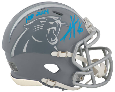 Julius Peppers Signed Panthers SLATE Riddell Mini Helmet w/HOF 2024 - (SS COA)
