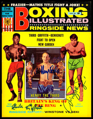 Henry Cooper, Emile Griffith & Nino Benvenuti Autographed Boxing Illustrated Mag