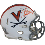 Ronde Barber Autographed Virginia Cavaliers White Mini Helmet Beckett WIT 55449