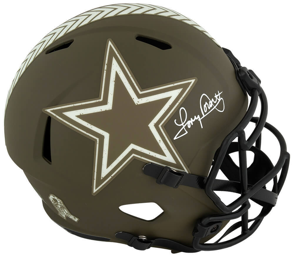 Tony Dorsett Signed Cowboys Salute Riddell Full Size Replica Helmet ...