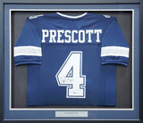Dallas Cowboys Dak Prescott Autographed Framed Blue Jersey Beckett BAS #B28652