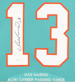 Dan Marino Signed Miami Dolphins 35" x 43" Framed Stat Jersey (JSA) Q.B.