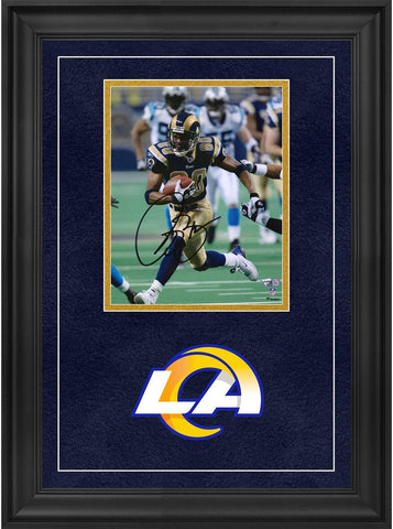 Isaac Bruce Los Angeles Rams Deluxe FRMD Signed 8" x 10" Vertical Running Photo