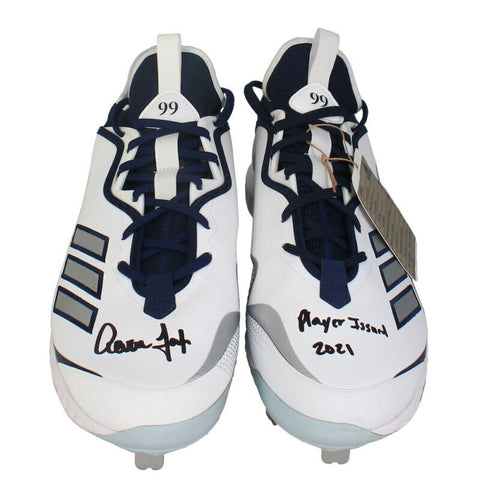 Aaron Judge Autographed "Player Issued 2021" Blue / White Adidas Cleats Fanatics
