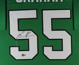 BRANDON GRAHAM (Eagles kelly green TOWER) Signed Autographed Framed Jersey JSA