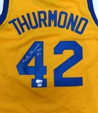 Warriors Nate Thurmond Autographed Yellow Jersey "HOF 84" Beckett QR #BS30064