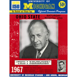 Michigan Wolverines vs Ohio State Buckeyes 11/25/1967 Gameday Magazine 59309