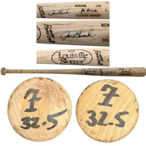 Joe Girardi Signed Colorado Rockies Game Used Broken LS Baseball Bat 57288