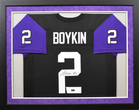 TREVONE BOYKIN SIGNED TCU HORNED FROGS #2 FRAMED JERSEY COA