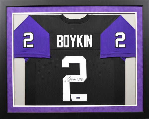 TREVONE BOYKIN SIGNED TCU HORNED FROGS #2 FRAMED JERSEY COA