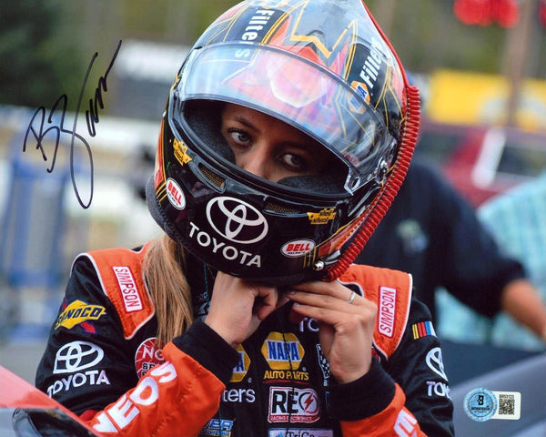 Brittney Zamora NASCAR Authentic Signed 8x10 Horizontal Photo Autographed BAS 4